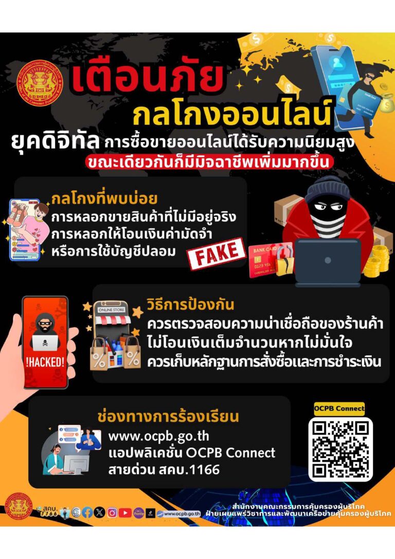 แจ้งข่าว สคบ. ด้านการคุ้มครองผู้บริโภค จำนวน 7 เรื่อง